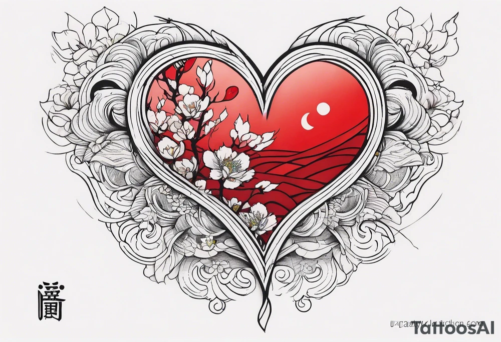 simple broken heart fine 
line tattoo idea