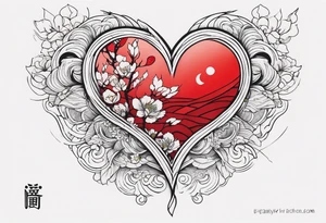 simple broken heart fine 
line tattoo idea