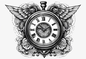 making time count. wristwatch sand flying around hourglass tattoo idea