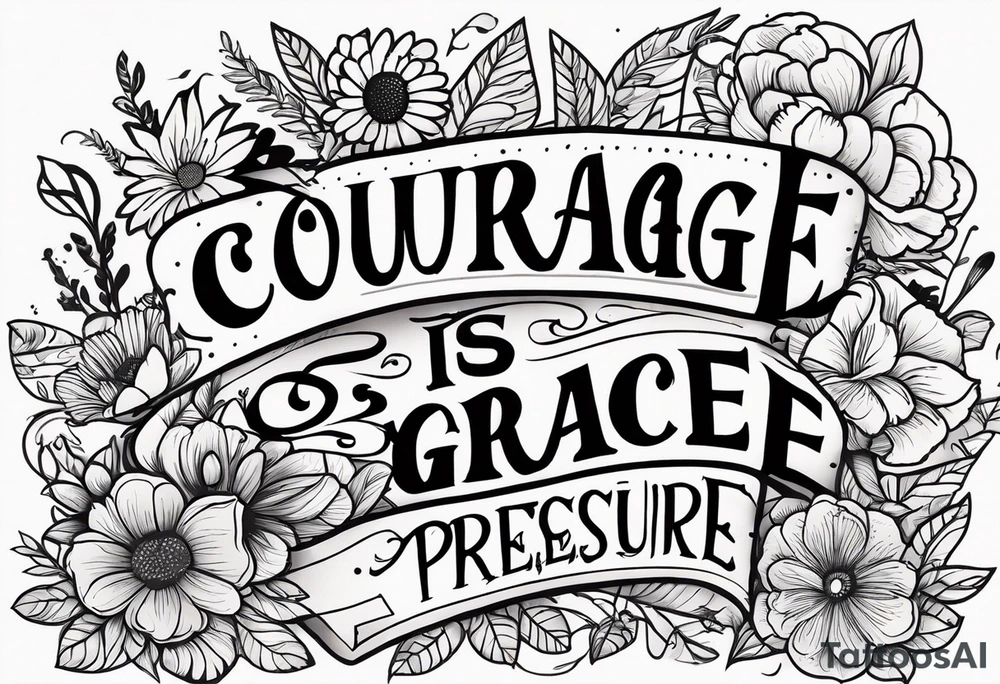 Courage is grace under pressure. 

Floral tattoo idea