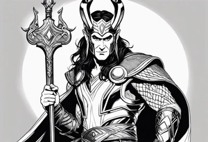 Loki with his scepter but not the marvel version tattoo idea