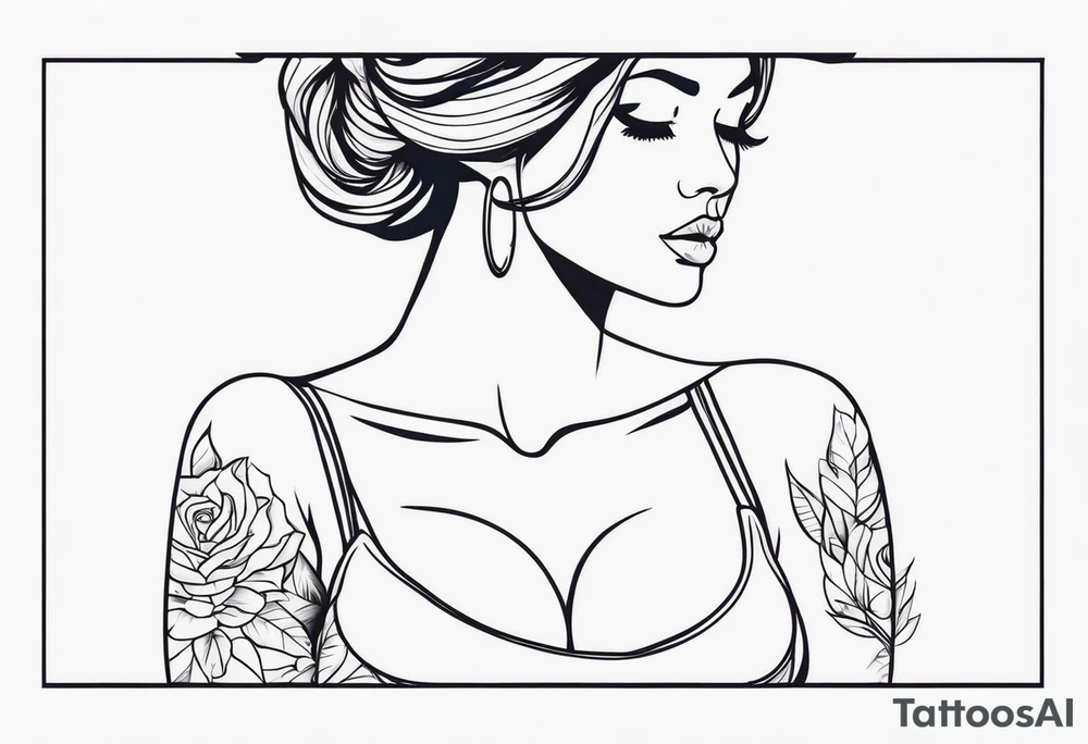 woman with big titts tattoo idea