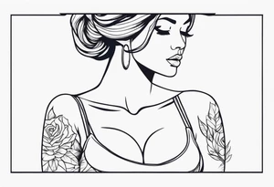 woman with big titts tattoo idea