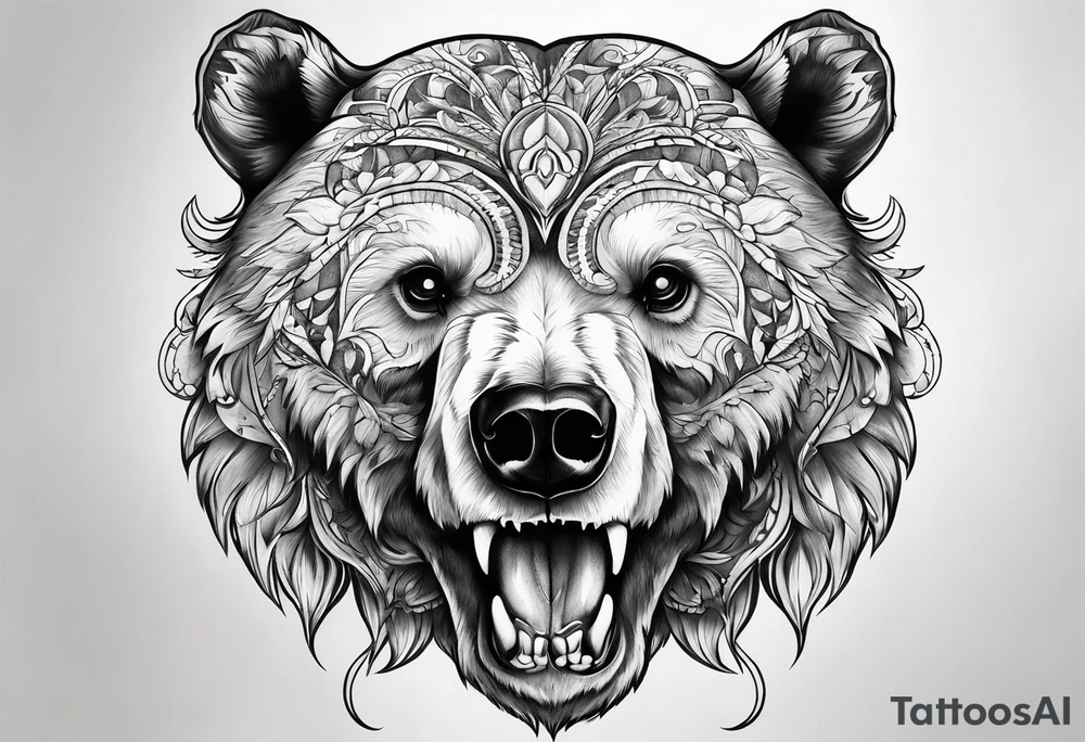 Bear skull tattoo idea