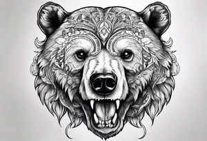 Bear skull tattoo idea