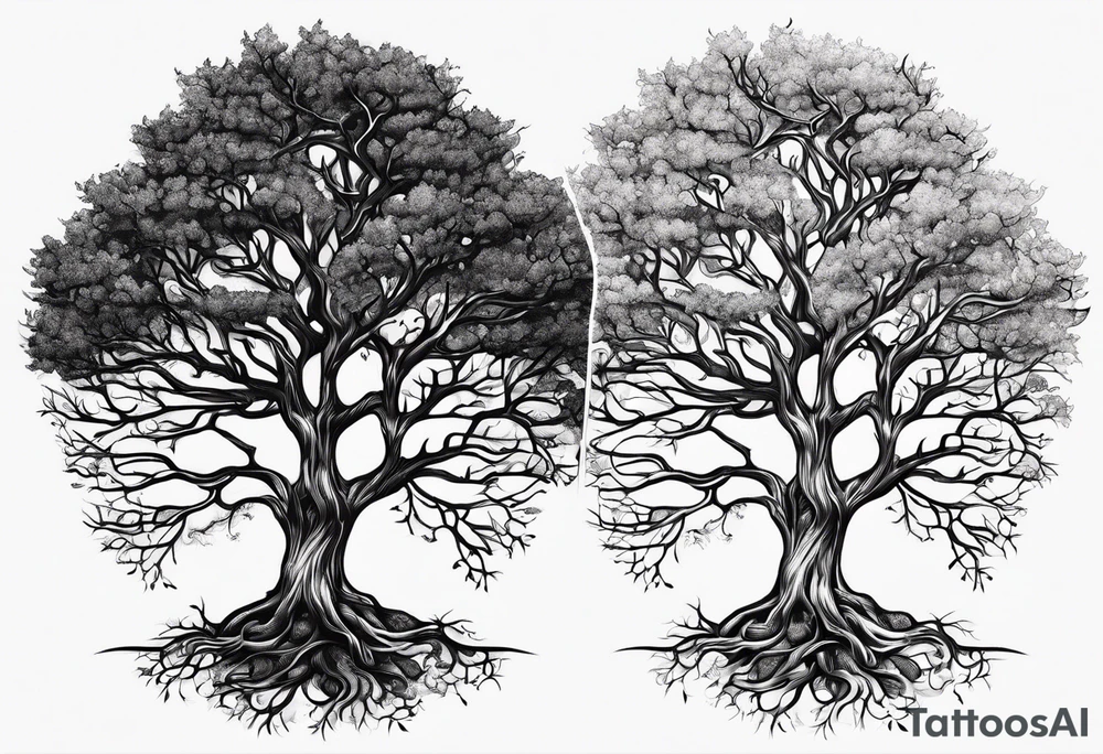 Simple tree NO LEAVES tattoo idea