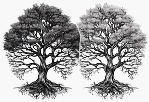 Simple tree NO LEAVES tattoo idea
