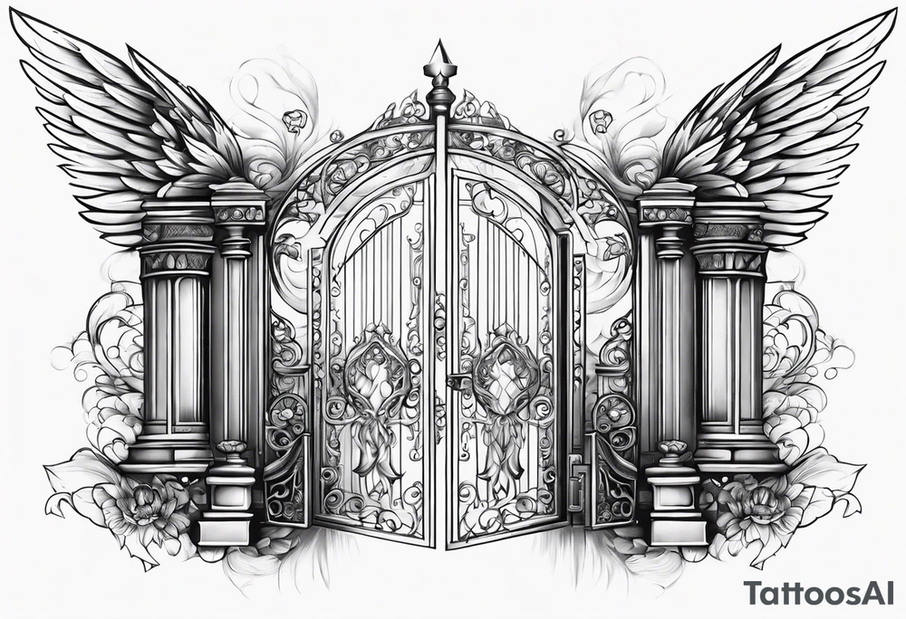 Angel baby heaven gate tattoo idea