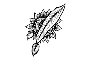spiritual feather indian mandala shaman tattoo idea