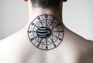 Zodiac constellation map with Jupiter mars and the moon with lots of stars tattoo idea