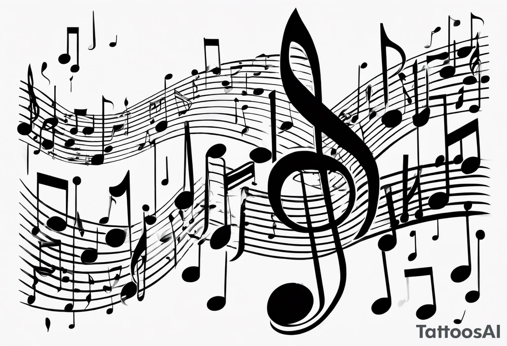 Musical notes tattoo idea