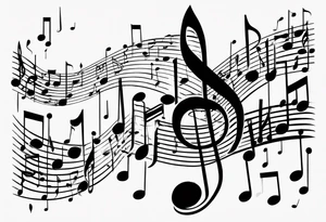 Musical notes tattoo idea