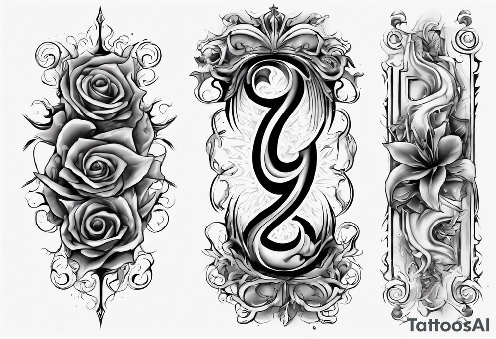 number 9 right side up and upside down connected tattoo black and grey on inside forearm 9:16 aspect ratio tattoo idea