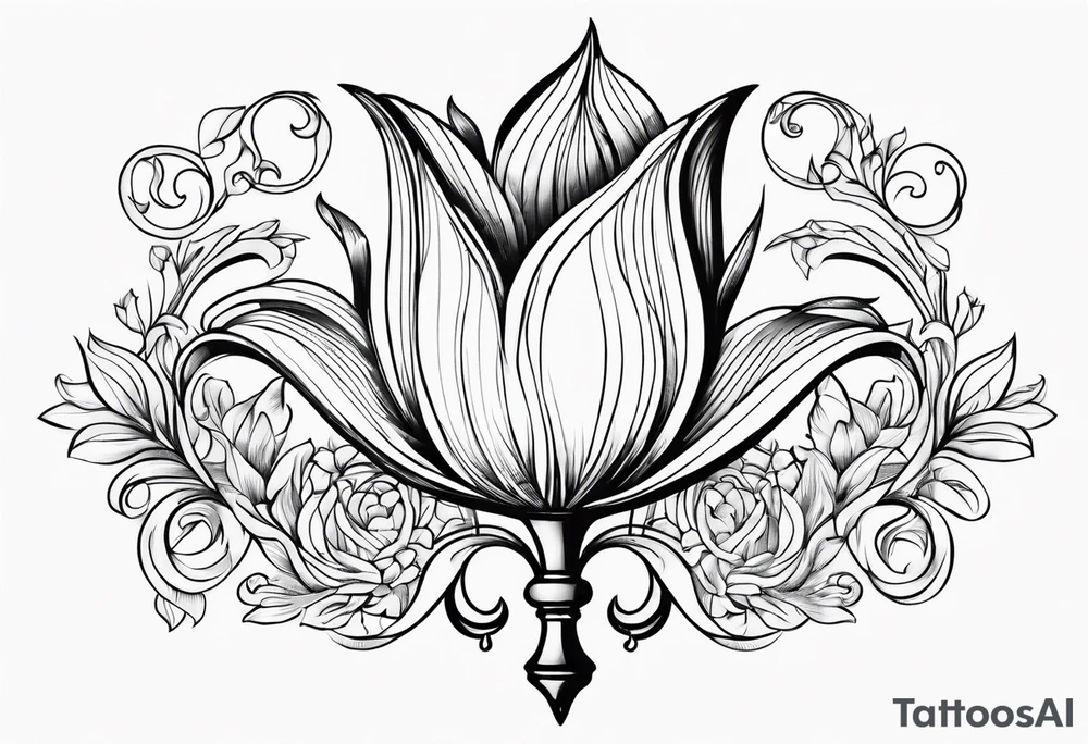 Clef note with tulip tattoo idea