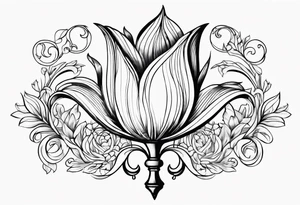 Clef note with tulip tattoo idea