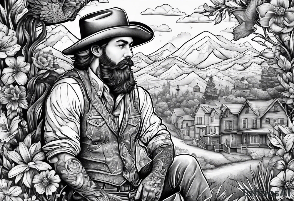 A country boy in the city tattoo idea