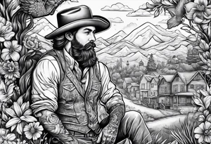 A country boy in the city tattoo idea