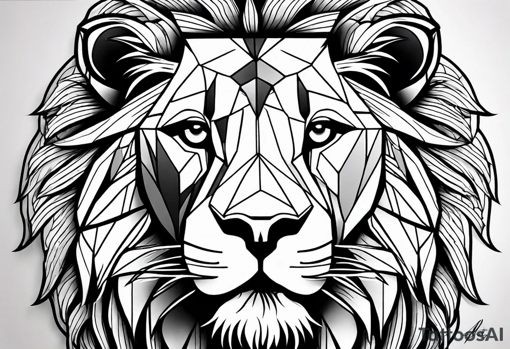 geometric lion tattoo tattoo idea