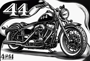 The number 44, around it the text “no one survive” tattoo idea