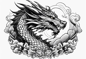 Dragon on the sky tattoo idea