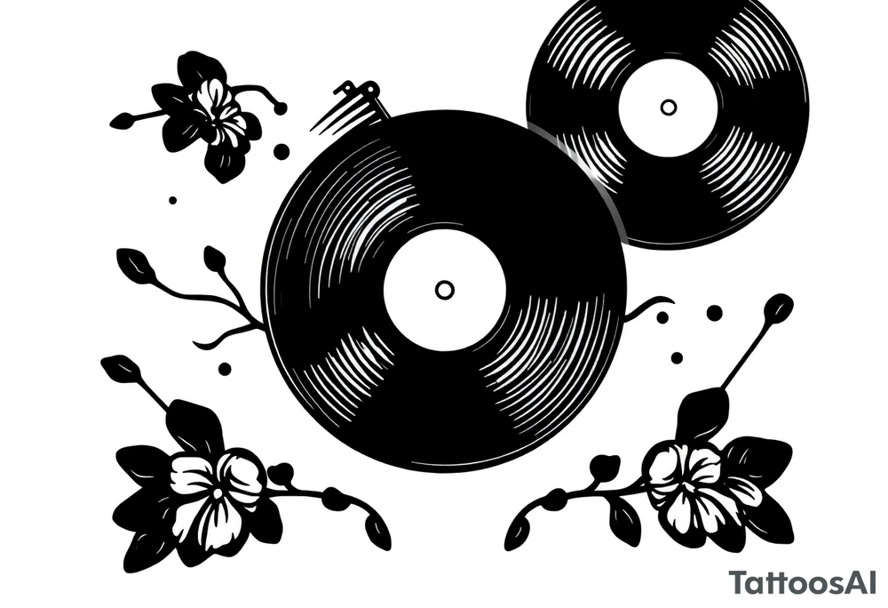 vinyl record tattoo idea