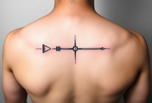 Line tattoo of play, pause, stop rewind, with mental and spiritual awareness. tattoo idea