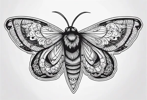 moth with wings tattoo idea