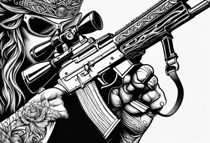 capricorn with sunglasses and shotgun tattoo idea
