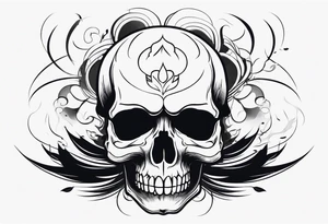 skull with smoke around it tattoo idea