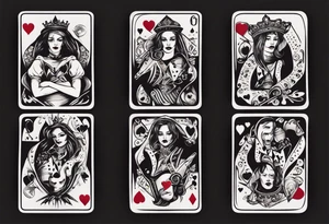 queen of hearts card tattoo idea