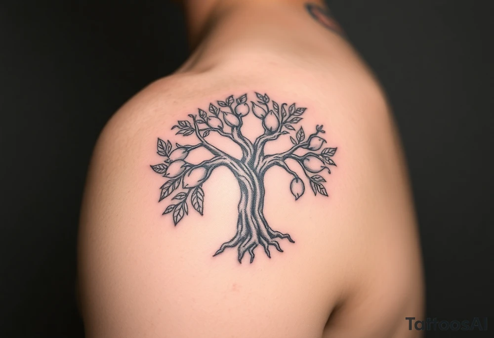 A mystical tree bearing much fruit tattoo idea