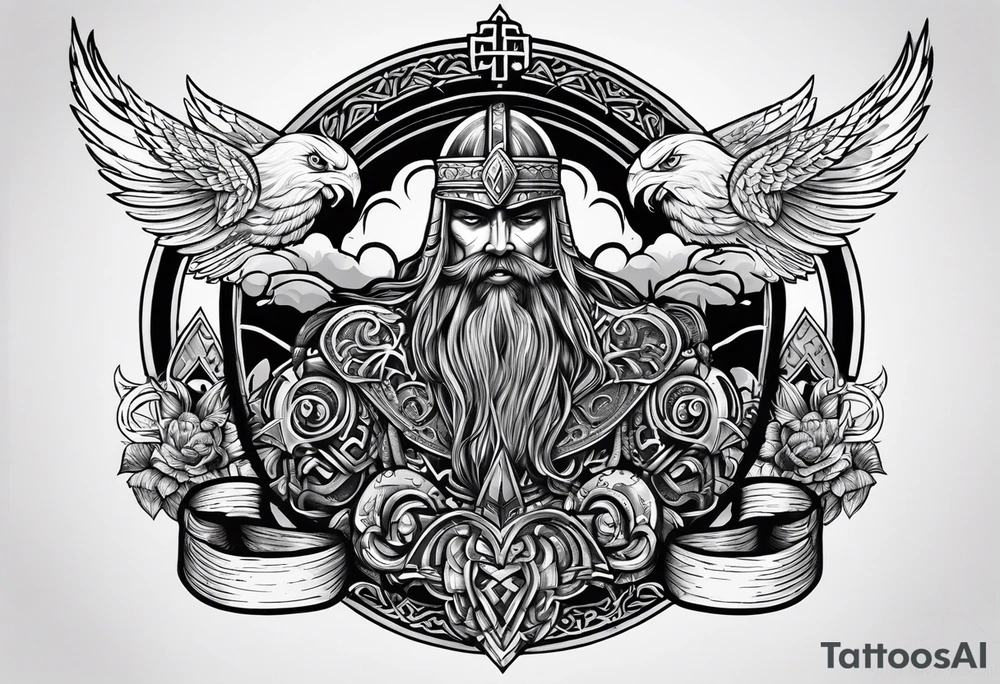Valhalla word viking church tattoo idea