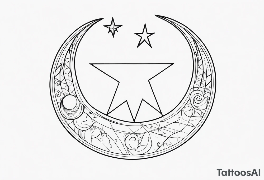 Star and moon tattoo idea