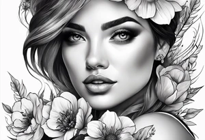 Women and flower tattoo idea