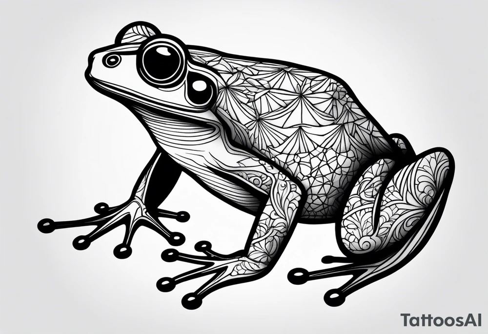 a psychedelic frog tattoo idea