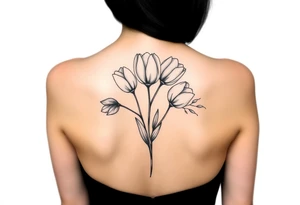 tulips and love creepers, floral arm wrap details tattoo idea