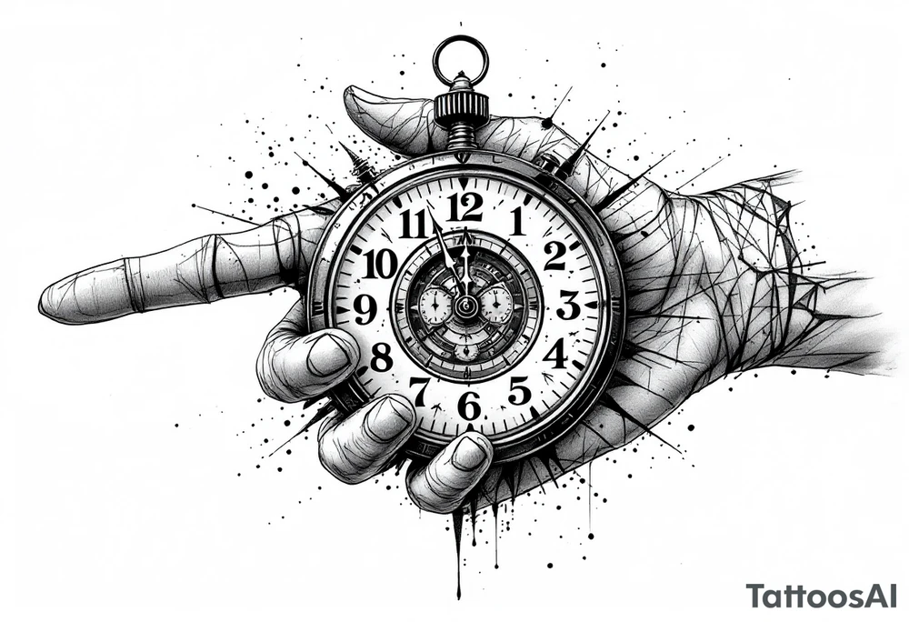 stop watch tattoo back of the palm pointing to 4:20 am tattoo idea