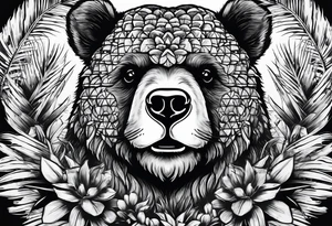 Bear loves pineapples and coconuts tattoo idea