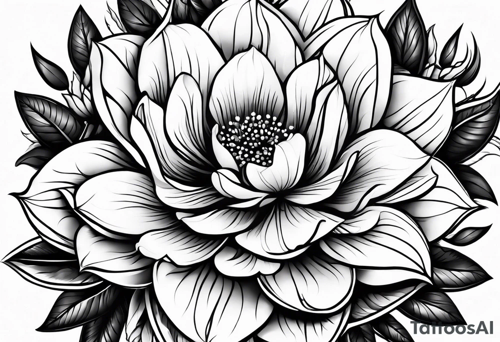 božur flower tattoo idea