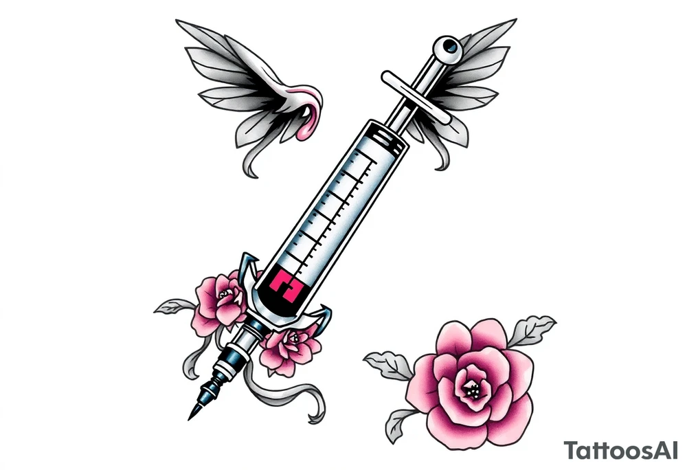 syringe  junkie tattoo idea