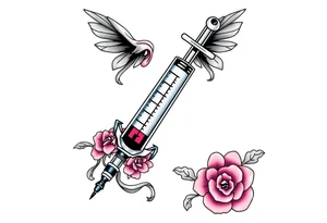 syringe  junkie tattoo idea