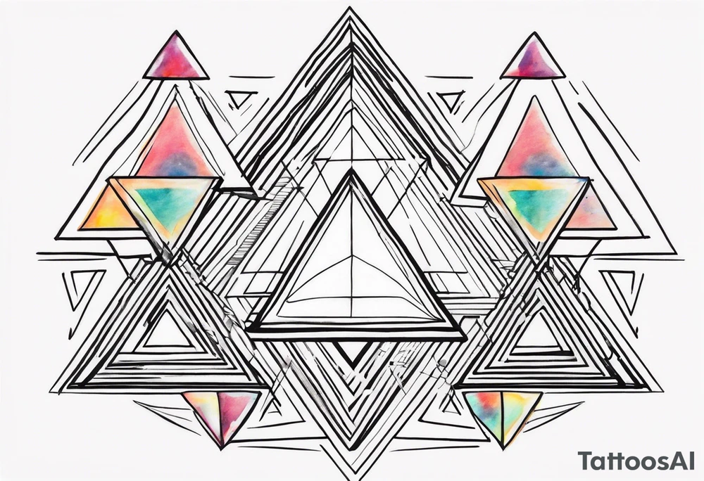 psychedelic trianglles tattoo idea