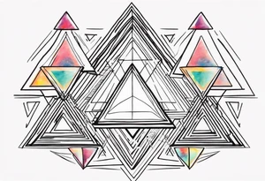 psychedelic trianglles tattoo idea