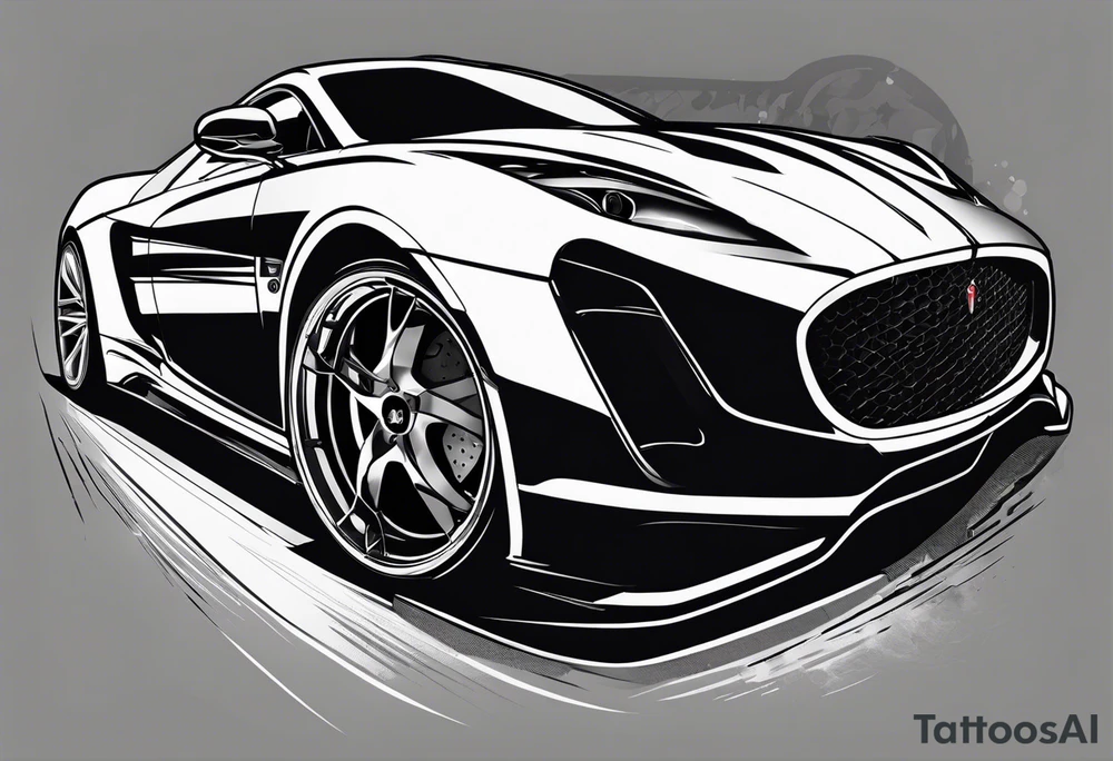 A Sportcar with Legs instead of wheels tattoo idea