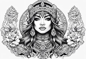 Aztec mermaid tattoo idea