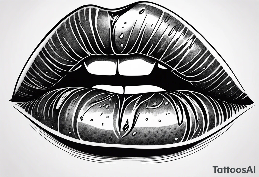Red lips tattoo idea