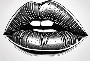 Red lips tattoo idea