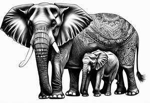 Family elephant tattoo idea