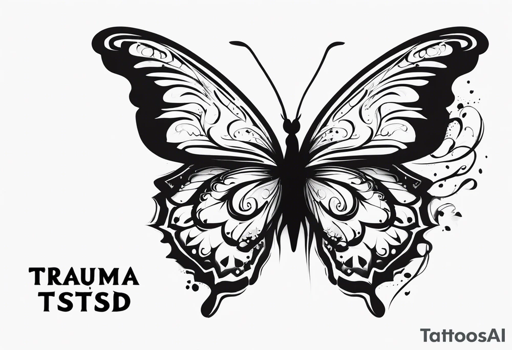 Trauma PTSD butterfly. 1.9.2023 I chose to live. tattoo idea