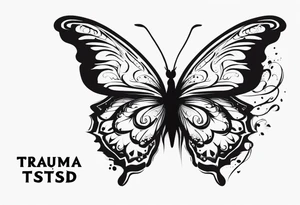Trauma PTSD butterfly. 1.9.2023 I chose to live. tattoo idea